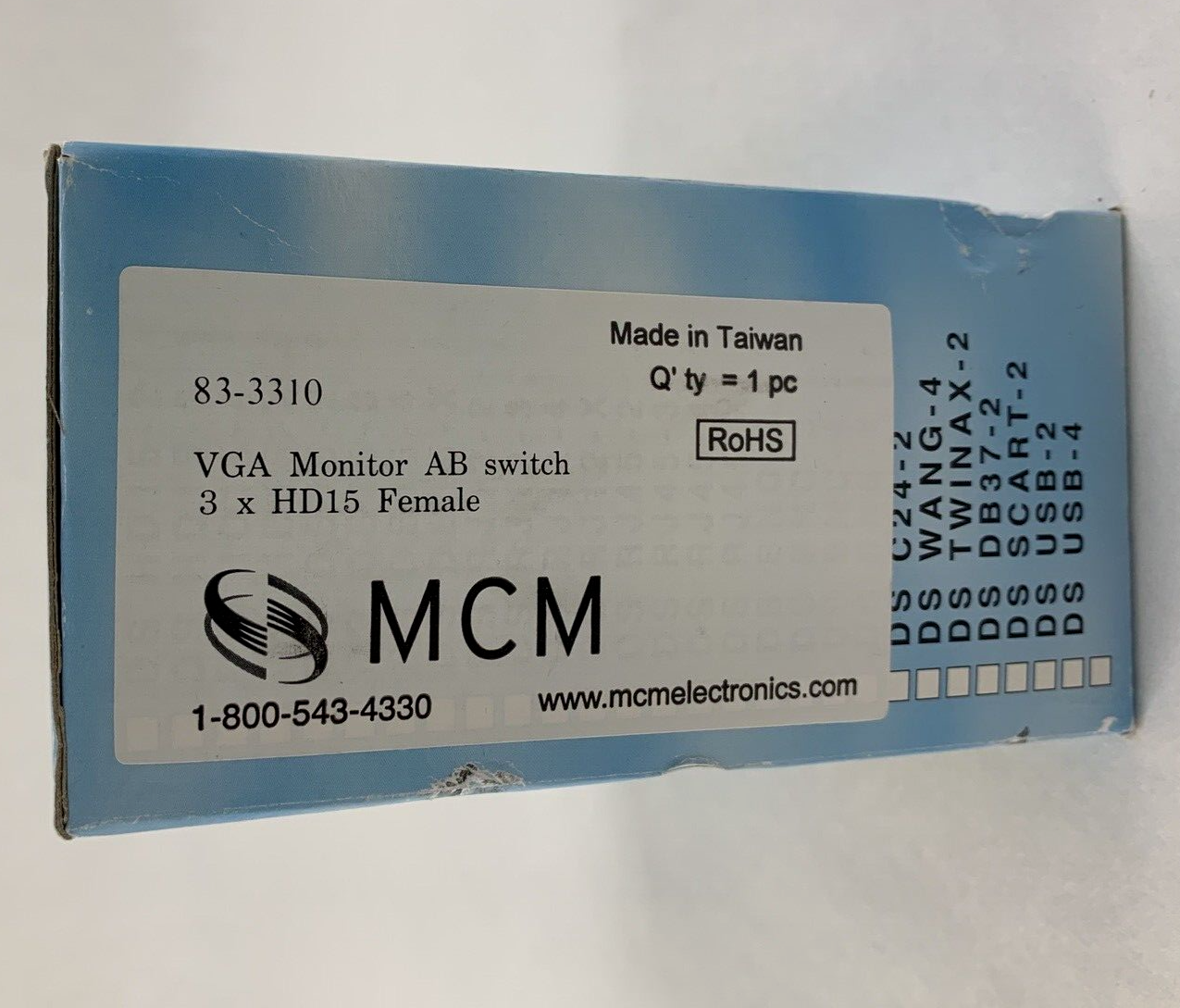 MCM Data Switch Computer Multiport MIDI A/B Switch I/O 83-3310 Box Opened