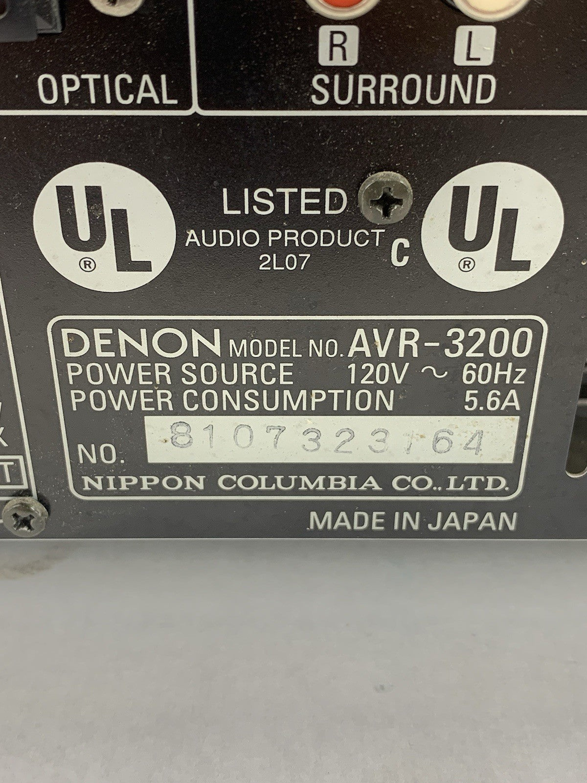 Denon AVR-3200 AV Sound Receiver - Parts or Repair