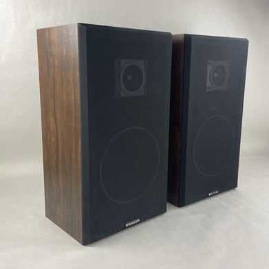 Sanyo SS-340 26" Home Audio Floor Standing Walnut Speaker Pair 8 Ohm