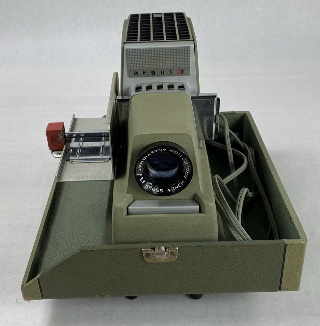 Argus 500 Model V Vintage 35mm Slide Projector Power Tested