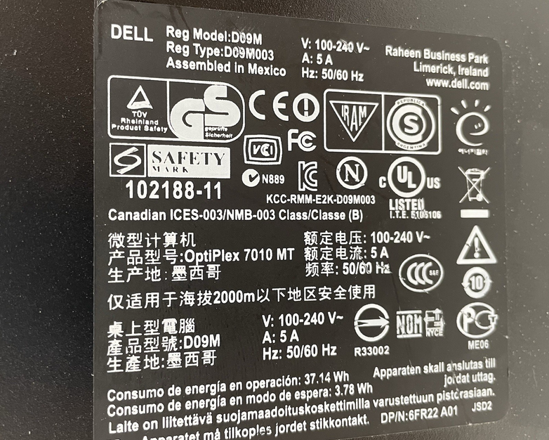 Dell Optiplex 7010 MT i5-3470 3.20 GHz 4 GB RAM No HDD/OS