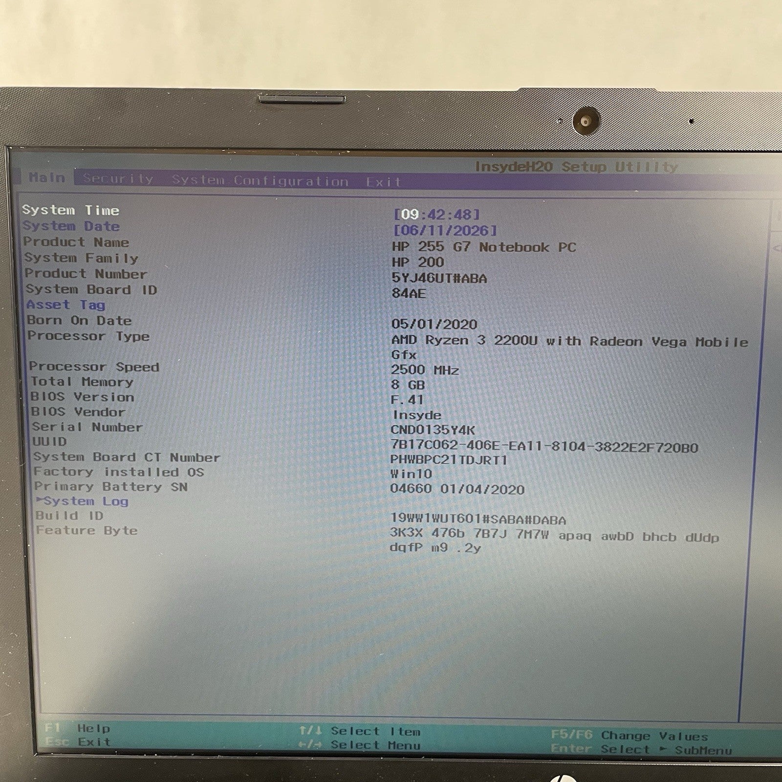HP 255 G7 15.6" Ryzen 3 2200U 2.50 GHz 8 GB RAM No SSD/AC/OS2