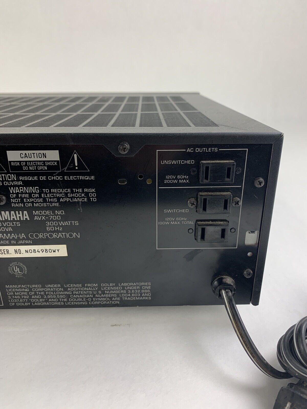 Yamaha AVX-700 Natural Sound Stereo Amplifier Parts and Repair