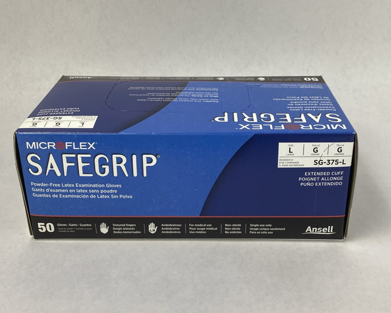 Ansell Microflex SG-375-L Exam Gloves Size L Blue - 500 Count