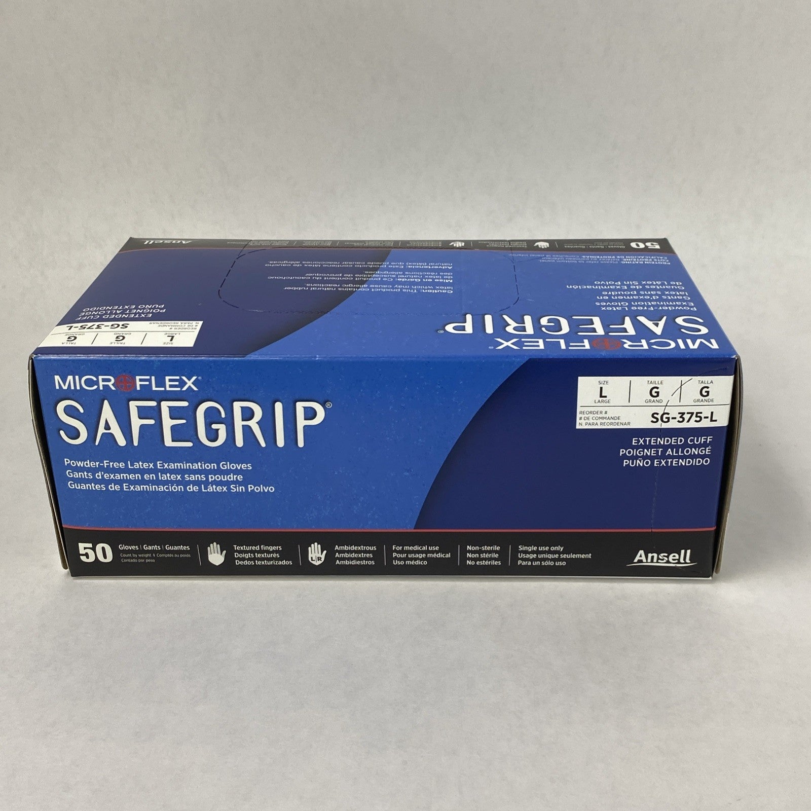 Ansell Microflex SG-375-L Exam Gloves Size L Blue - 500 Count9
