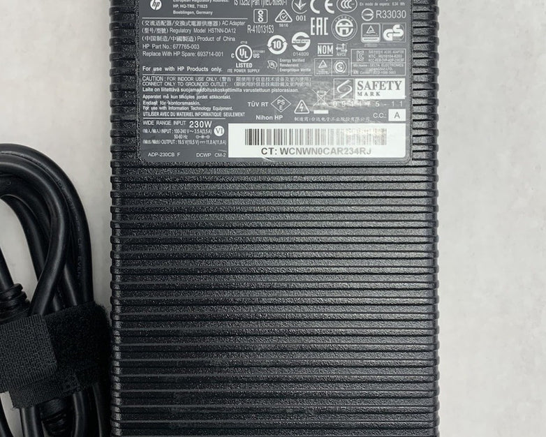 HP HSTNN-DA12 677765-003 230W 19.5V 11.8A AC Adapter Power Supply