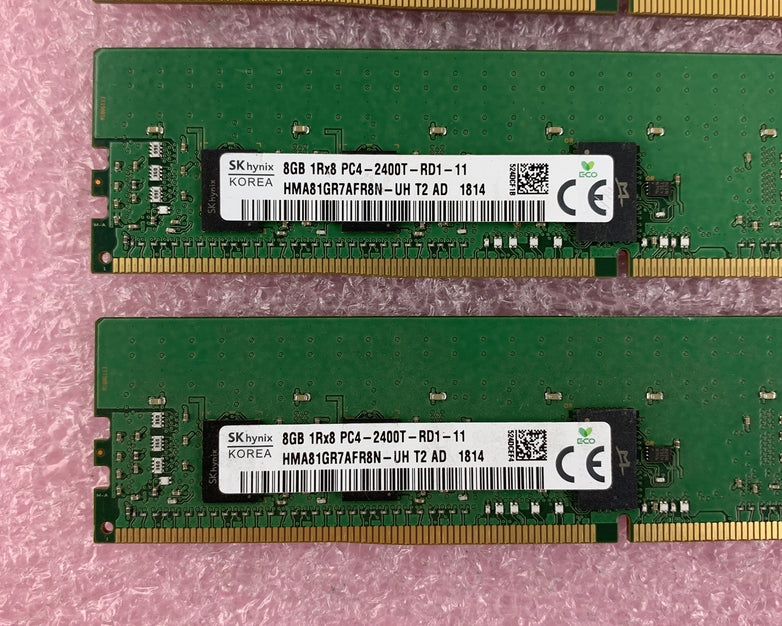 SK Hynix HMA81GR7AFR8N-UH 8 GB 1Rx8 PC4-2400T  RDIMM ECC Memory Ram Lot of 4x