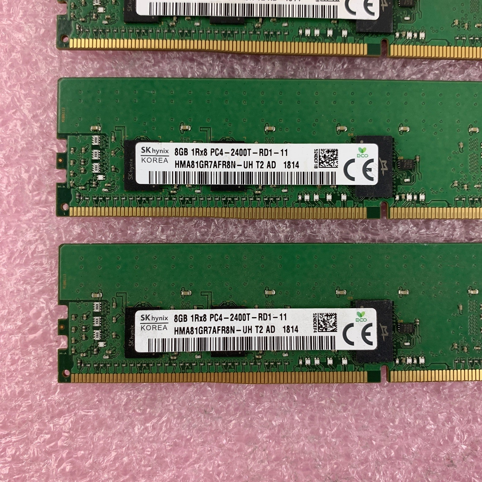 SK Hynix HMA81GR7AFR8N-UH 8 GB 1Rx8 PC4-2400T  RDIMM ECC Memory Ram Lot of 4x