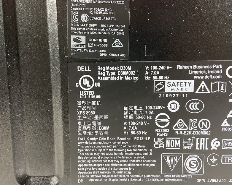 Dell XPS 8950 MT Intel Core i5-12400 2.5GHz 8GB RAM No HDD No OS