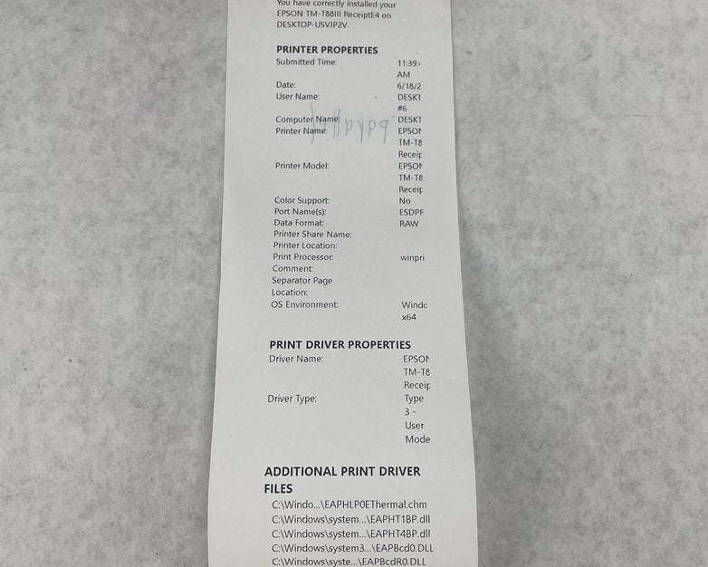 Epson TM-T88II M129B  POS Point of Sale Receipt Printer