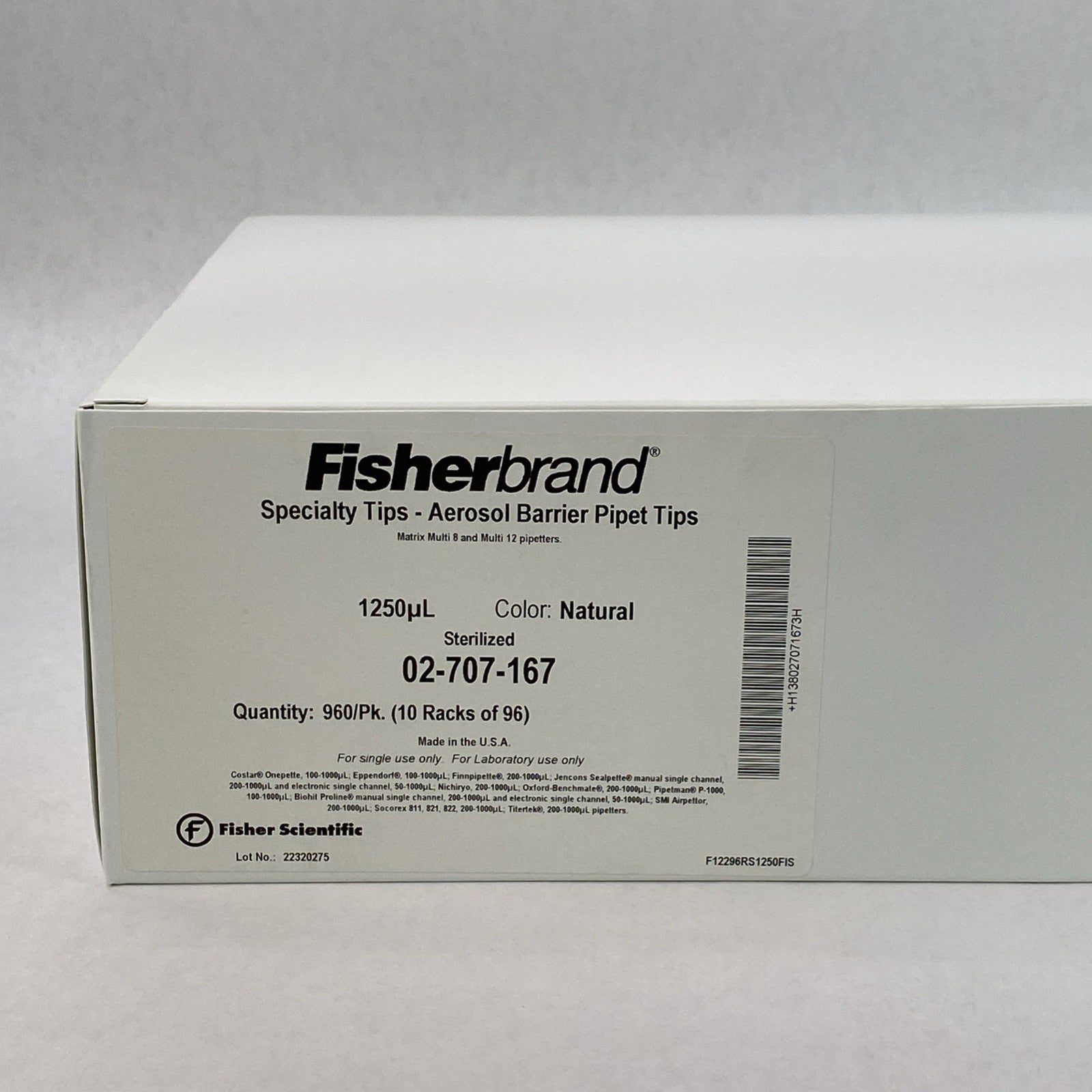 Fisherbrand 02-707-167 Aerosol Barrier Pipet Tips 1250µl Natural - 960 Tips3