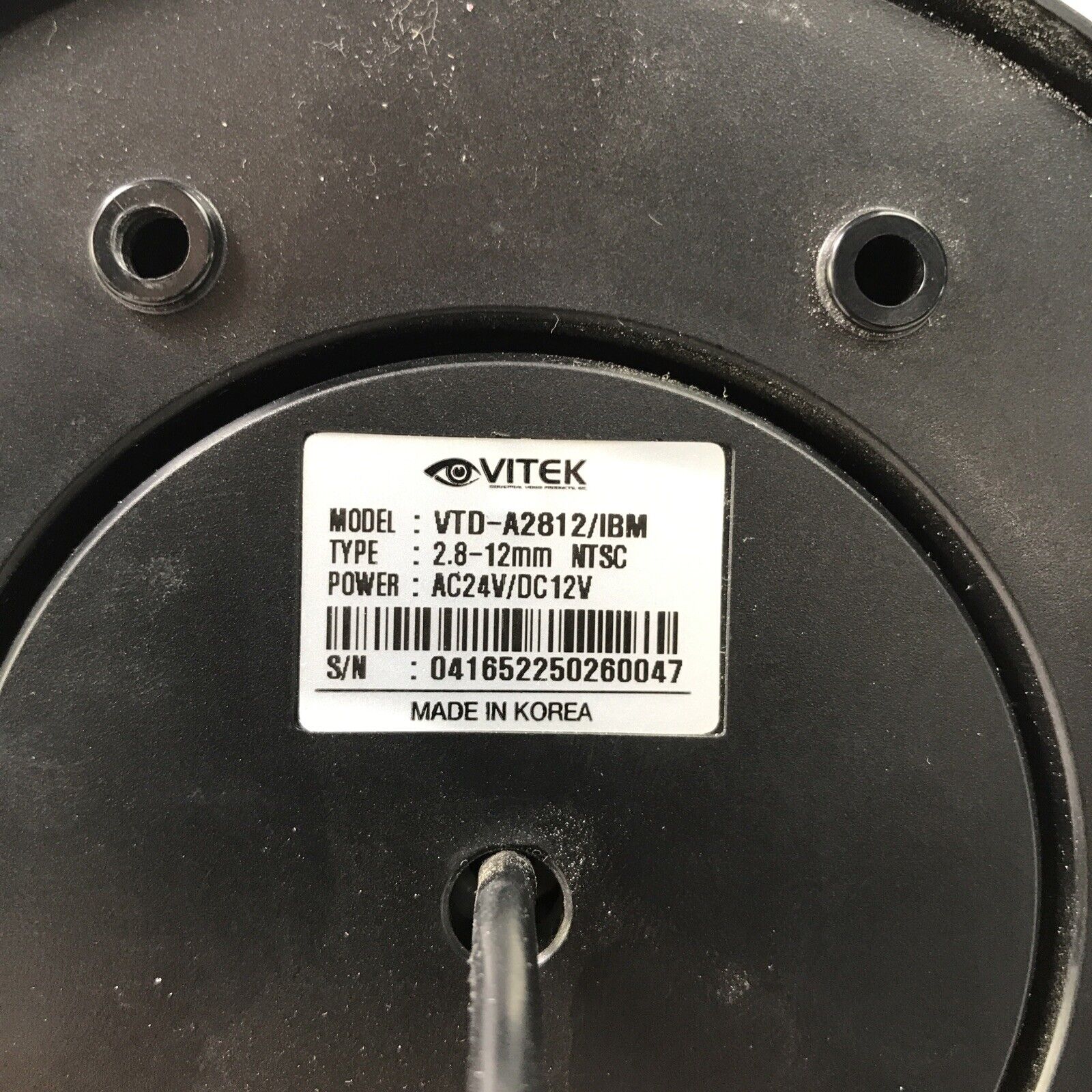 Vitek VTD-A2812/IBM 2.8-12MM NTSC AC 24V Security Camera