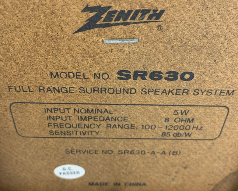 Vintage Zenith Compact Full-Range Surround Speaker System SR630 - Parts
