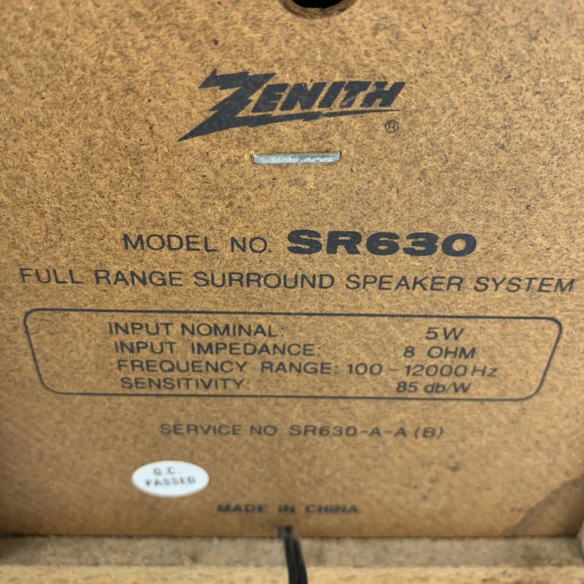 Vintage Zenith Compact Full-Range Surround Speaker System SR630 - Parts5