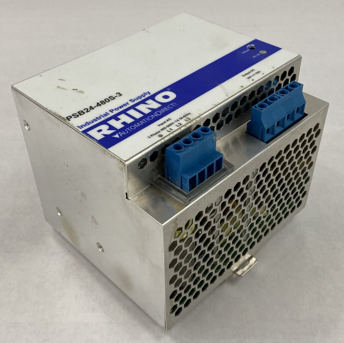 Rhino PSB24-480S-3 Input 3PH 400-500V 1A Output 24V 20A Industrial Power Supply