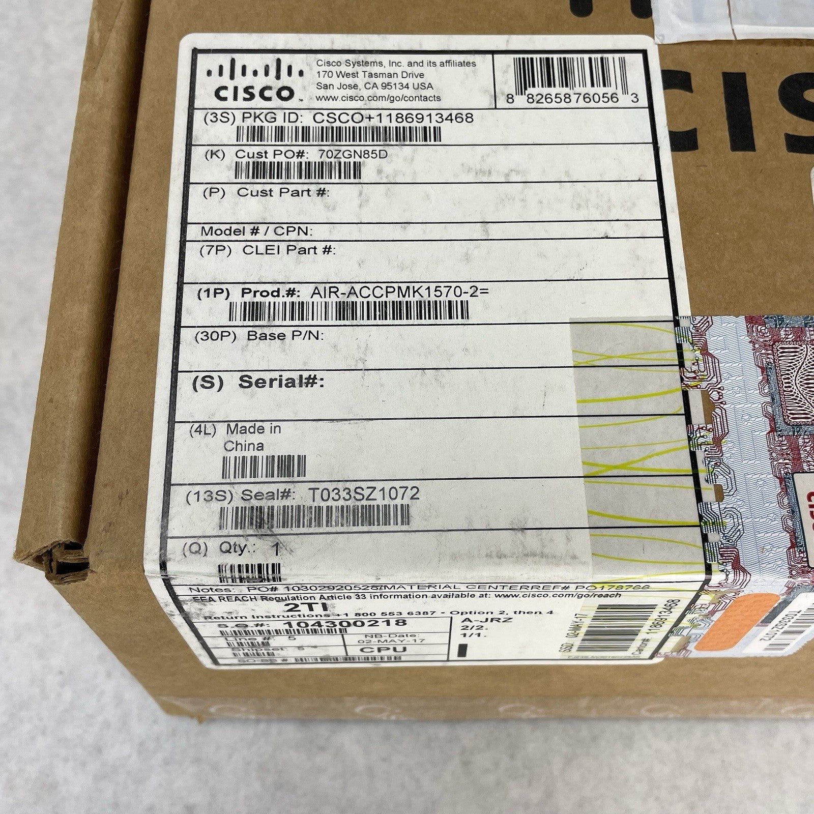 Genuine New Cisco Aironet 1570 Series Pole Mount Kit Type 2 AIR-ACCPMK1570-2=