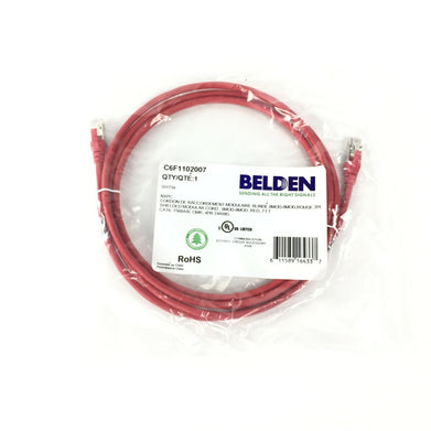 Belden C6F1102007 CAT6 Ethernet Patch Networking Cable 201739 Cord, RED, 7-Foot