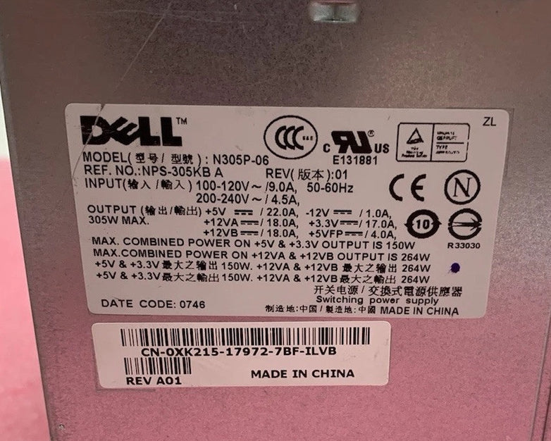 Dell N305P-06 264W Switching Power Supply