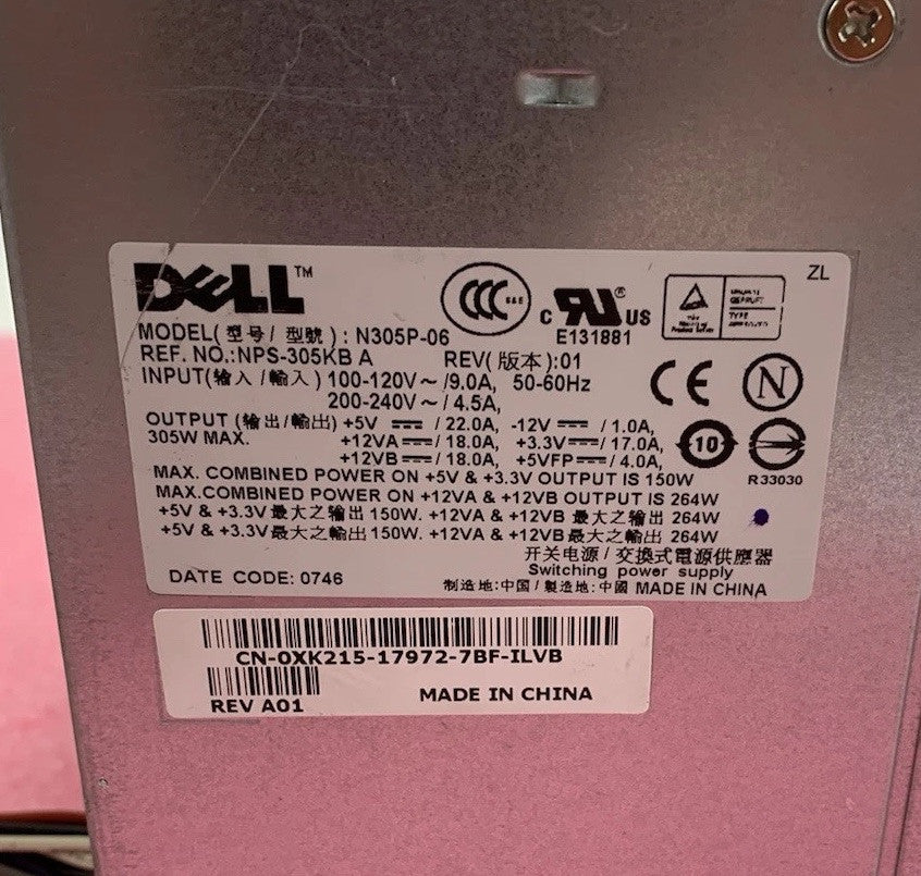 Dell N305P-06 264W Switching Power Supply