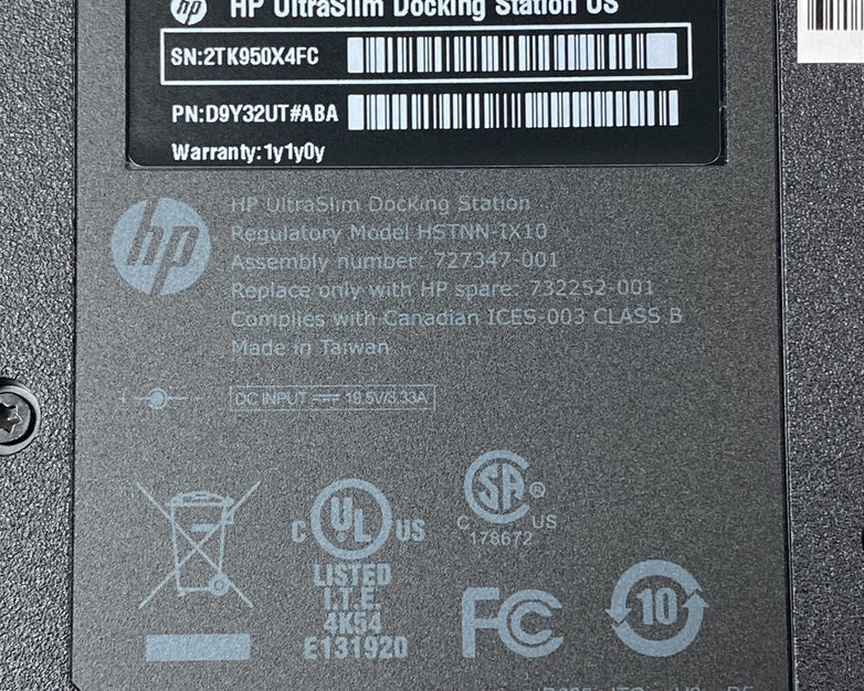 Lot of 2 HP HSTNN-IX10 EliteBook UltraSlim Docking Station US Open Box New