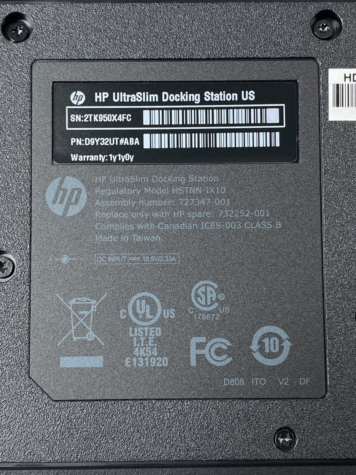 Lot of 2 HP HSTNN-IX10 EliteBook UltraSlim Docking Station US Open Box New