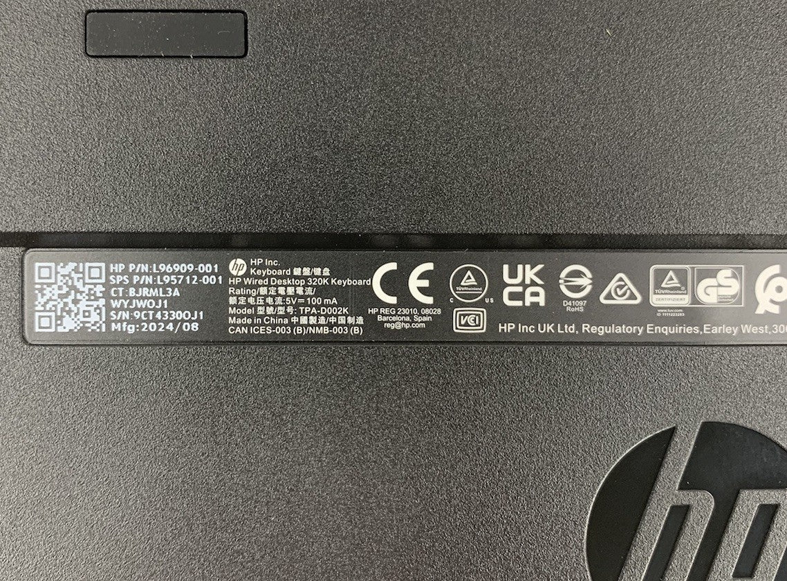 HP L96909-001 Wired Desktop 320K Keyboard (Lot of 2)