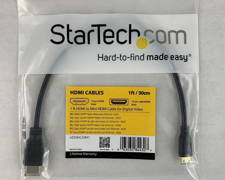 Startech HDMIACMM1 1ft HDMI to Mini HDMI Cable (Lot of 3)