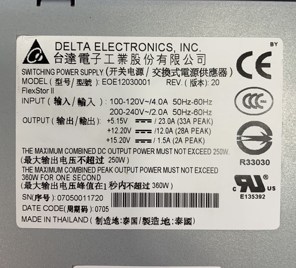 Delta  Electronics EOE12030001 250W Switching Power Supply