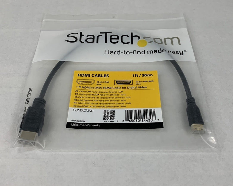 Startech HDMIACMM1 1ft HDMI to Mini HDMI Cable (Lot of 3)