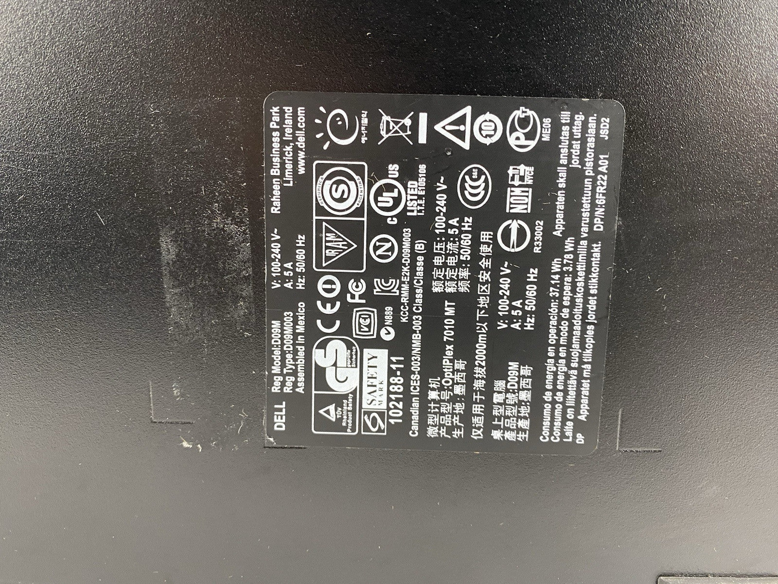 Dell OptiPlex 7010 MT Intel Core i3-3240 3.40GHz 4GB RAM No HDD No OS