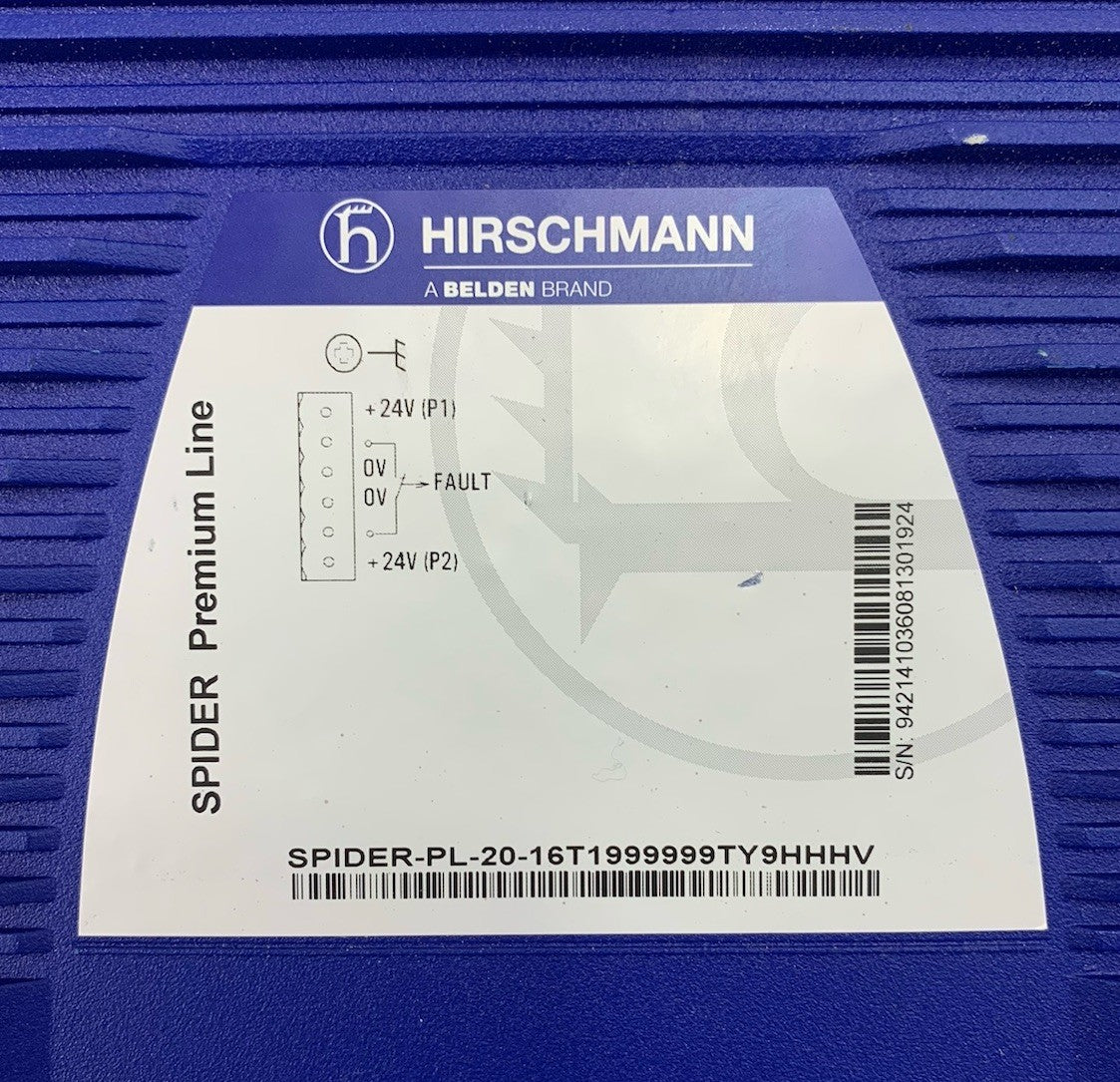 Hirschmann Spider PL-20-16T1999999TY9HHHV Unmanaged Ethernet Mount Switch