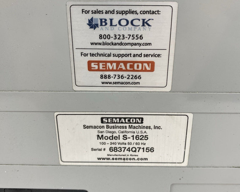 Semacon S-1625 Premium Bank Grade Currency Counter - Parts or Repair