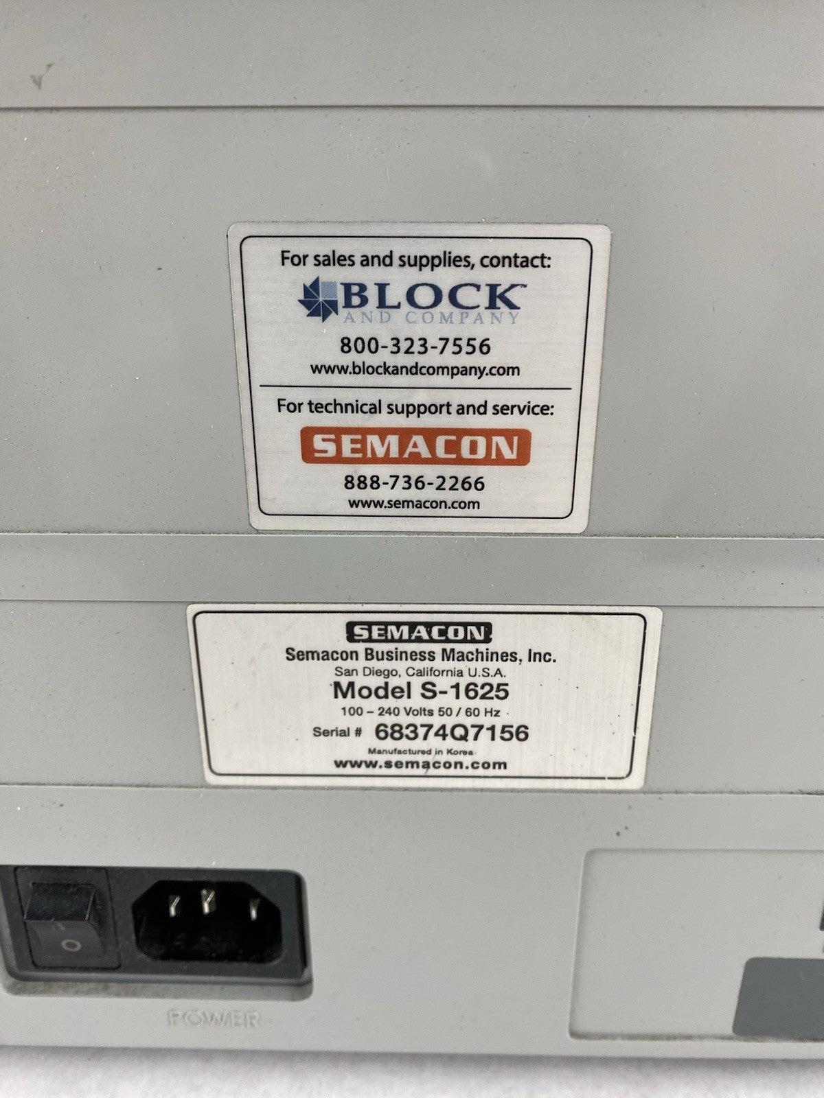 Semacon S-1625 Premium Bank Grade Currency Counter - Parts or Repair