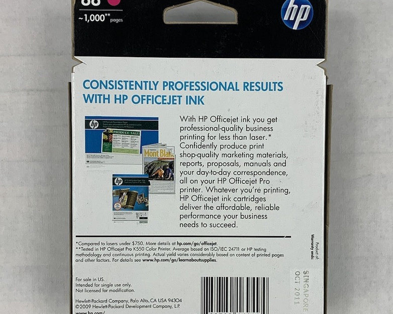Hp OfficeJet 88 Magenta, Yellow, and Two Cyan Exp. Sep 2011