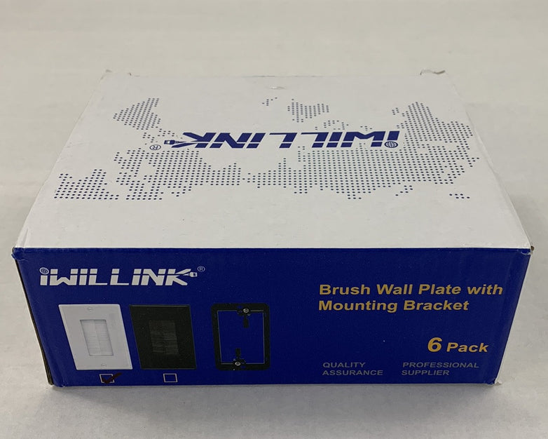 Iwillink Brush Wall Plate with Mounting Bracket 6-Pack