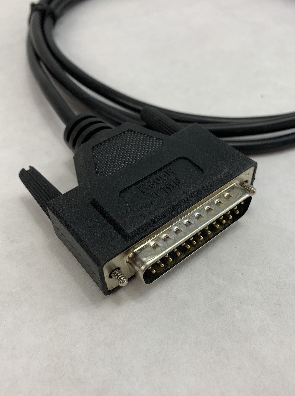 Null Modem DB9 Female to DB25 Male Adapter 6ft Cable (Lot of 2)