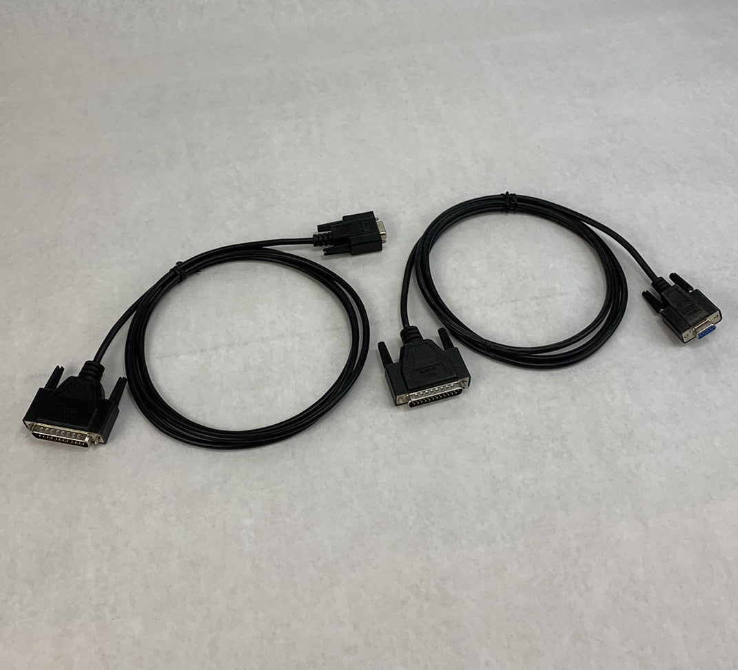 Null Modem DB9 Female to DB25 Male Adapter 6ft Cable (Lot of 2)