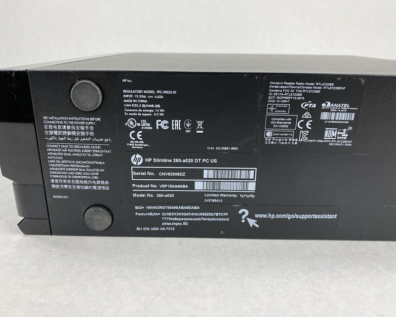 HP Compaq 260-a020 SFF AMD A6-7310 2.00GHz 6GB RAM No HDD No OS