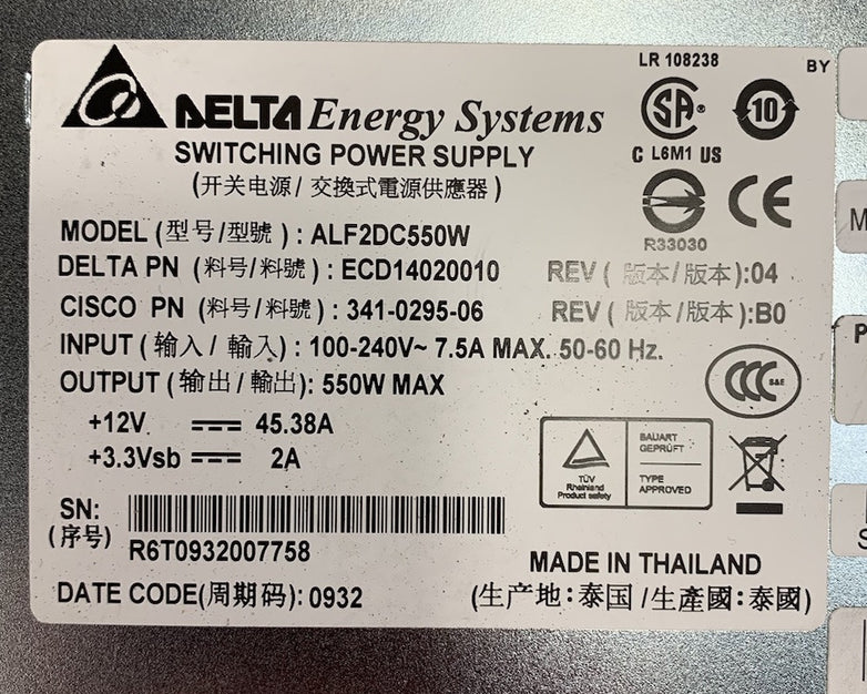 Delta ALF2DC550W Switching Power Supply