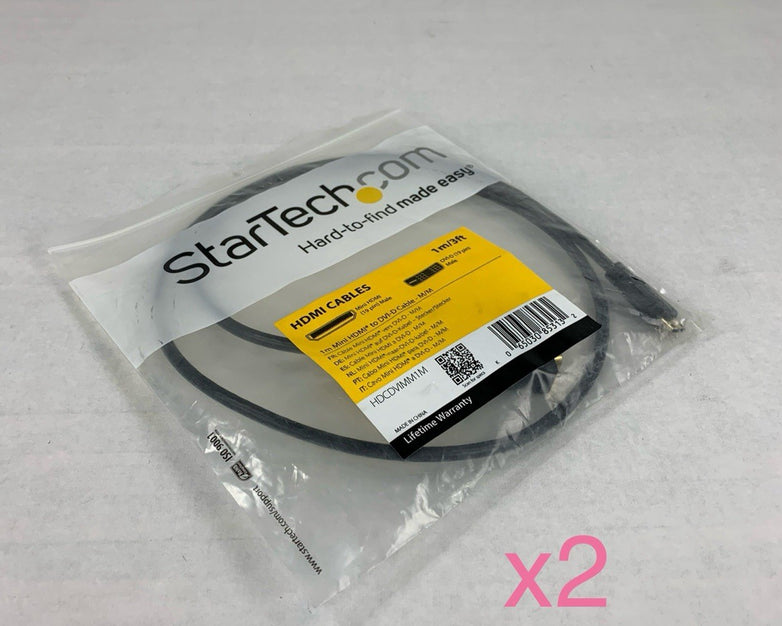 Startech HDMIACMM1 1m/3ft HDMI to Mini HDMI Cable (Lot of 2)