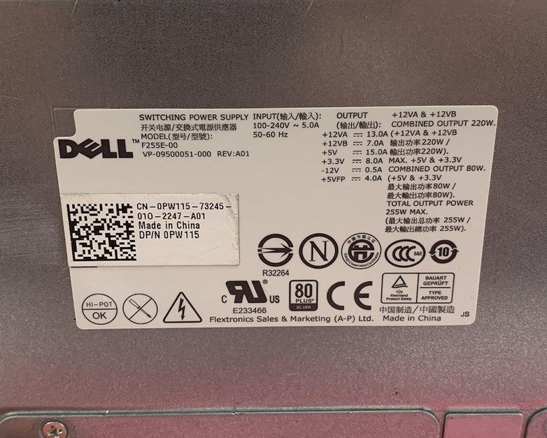 Dell F255E-00 220W Switching Power Supply