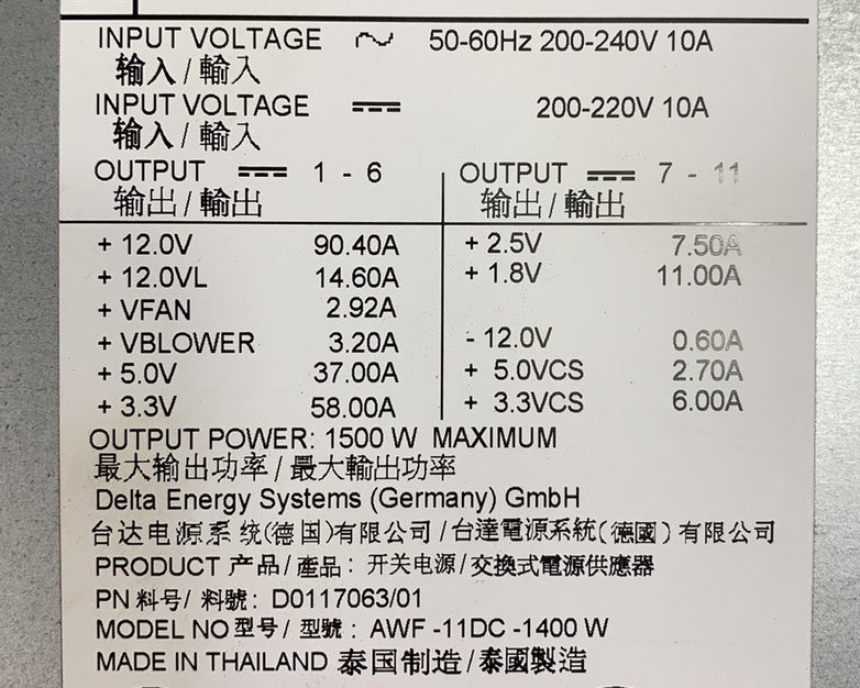 IBM Delta S-L4 1500W Switching Power Supply