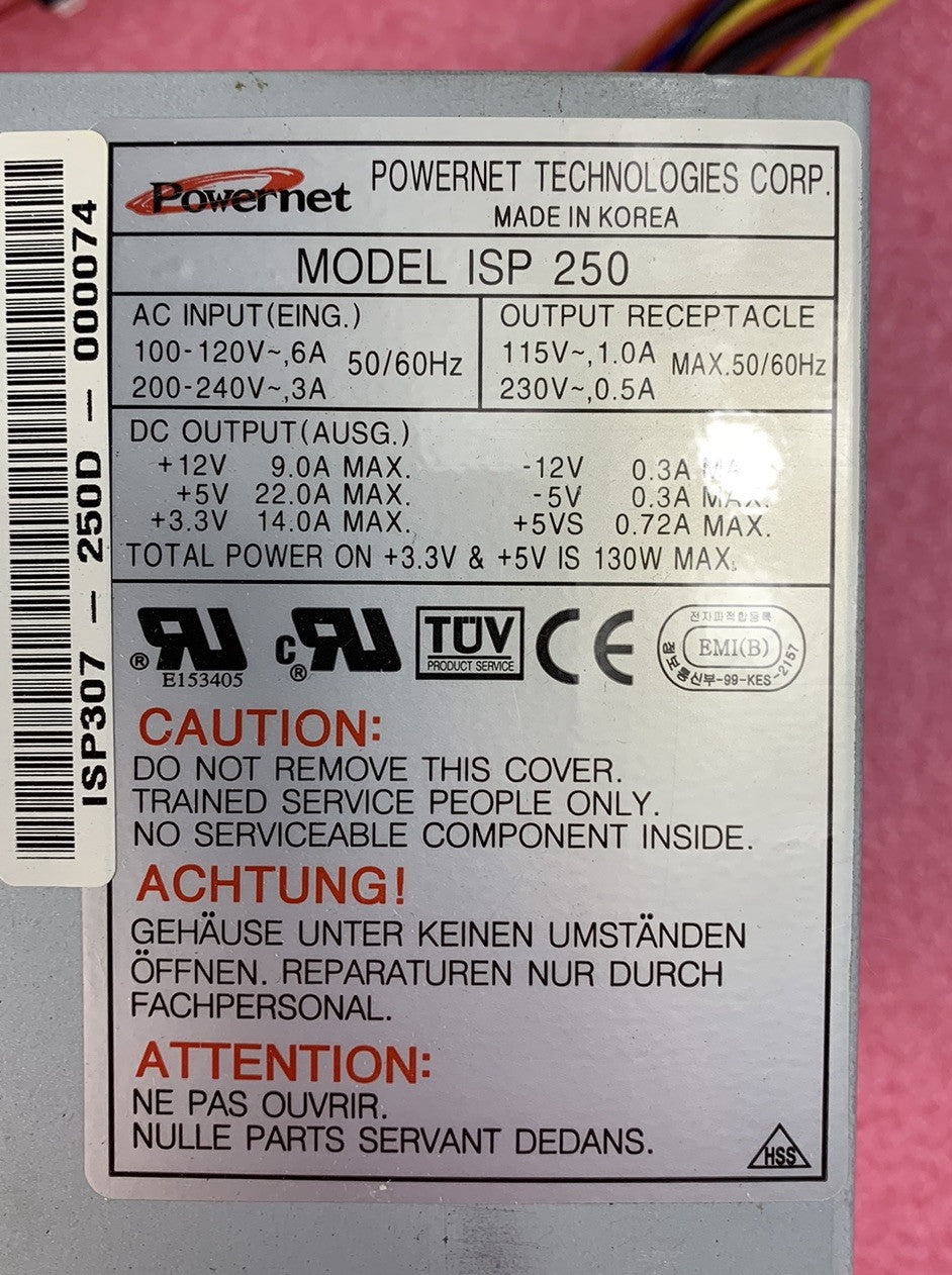 Powernet Technologies ISP 250 Power Supply