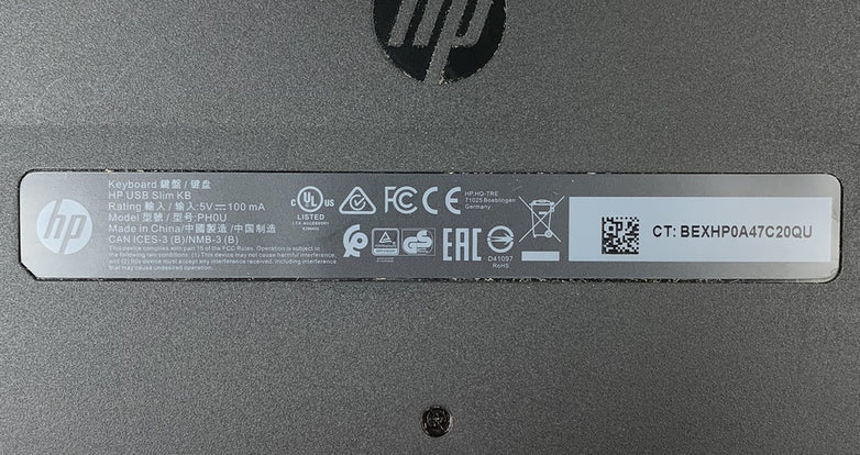 HP PH0U Slim USB Wired Keyboard (Lot of 2)