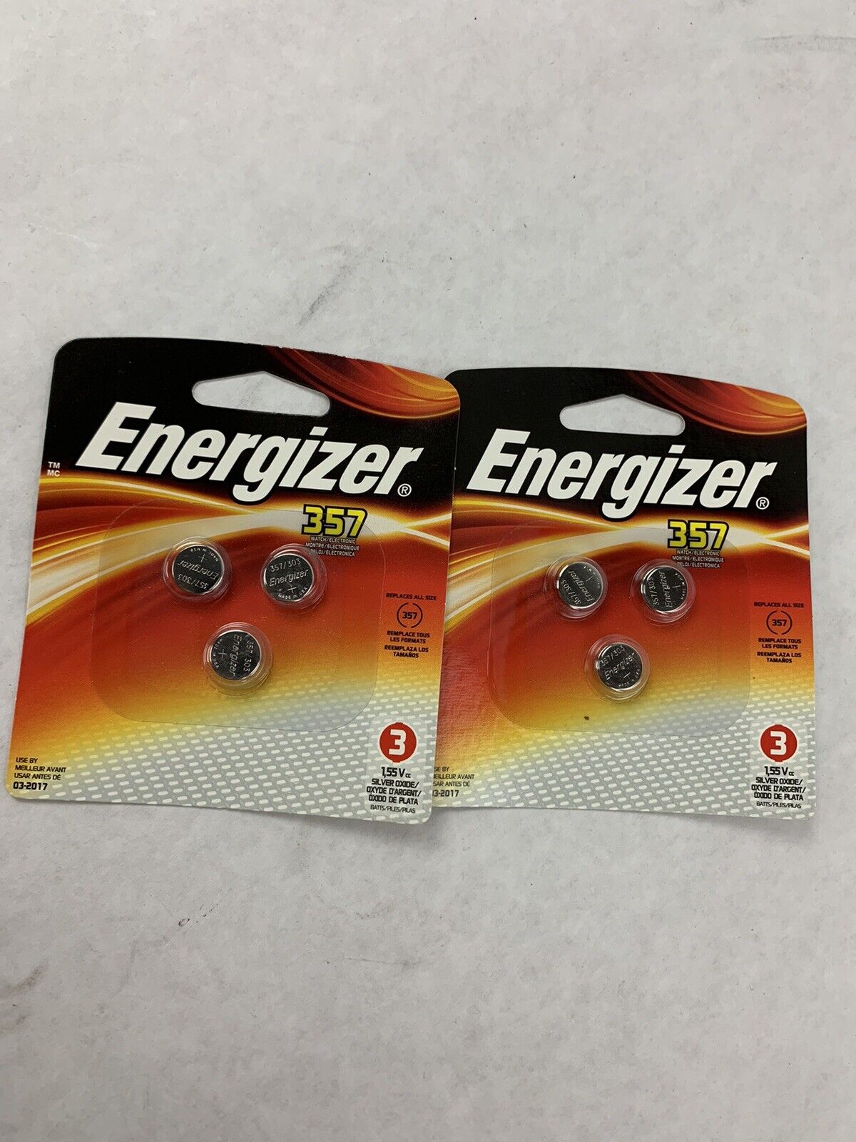 Lot of 2 Energizer 357BP-3 pack of 3 357