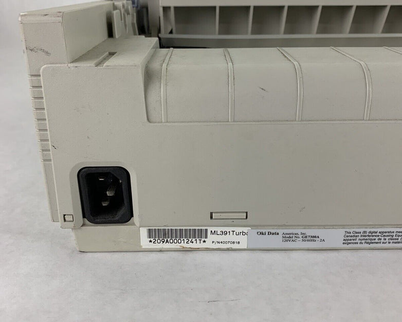 OKI Data Microline 391 Turbo 9 Pin Printer GE7300A For Parts and Repair