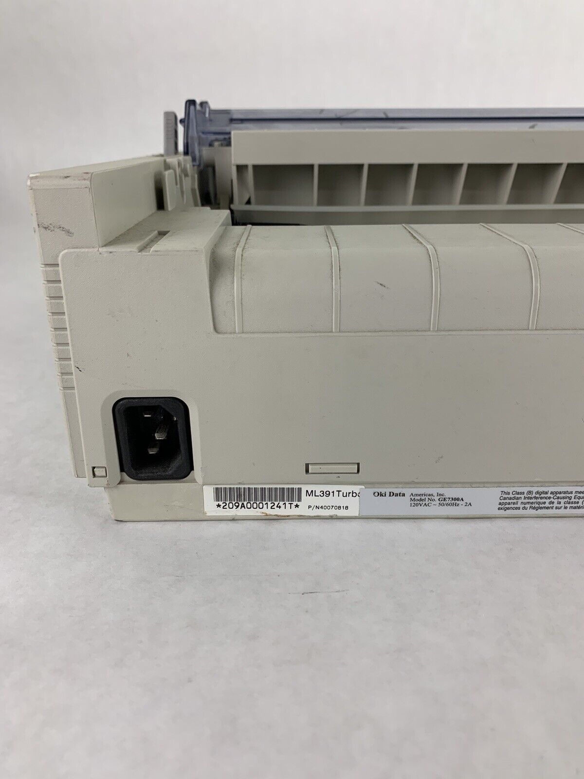OKI Data Microline 391 Turbo 9 Pin Printer GE7300A For Parts and Repair