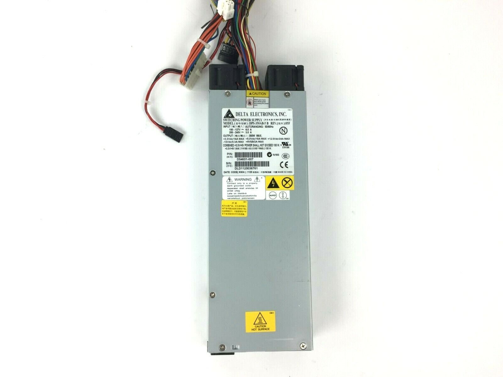 Delta Electronics DPS-350AB-5 B REV:05F D54651-007 1U 350W Power Supply