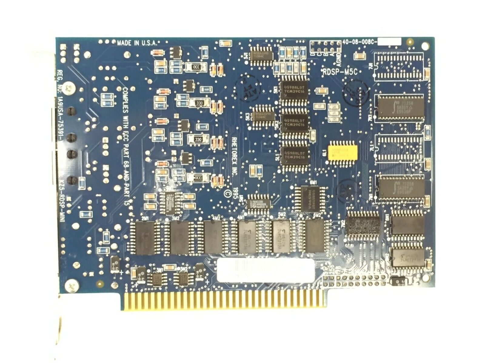 Rhetorex RDSP-M5C 4 Port ISA Voice Card 19USA-75391-VM-E