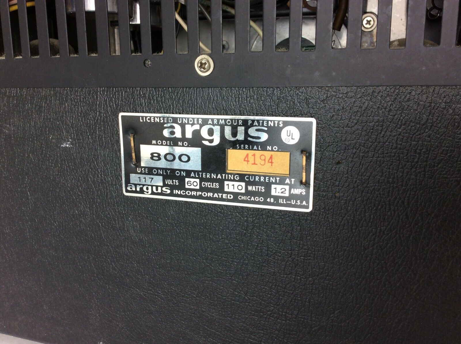 Argus Model 800 Reel to Reel Tape w/ Speakers - No Output